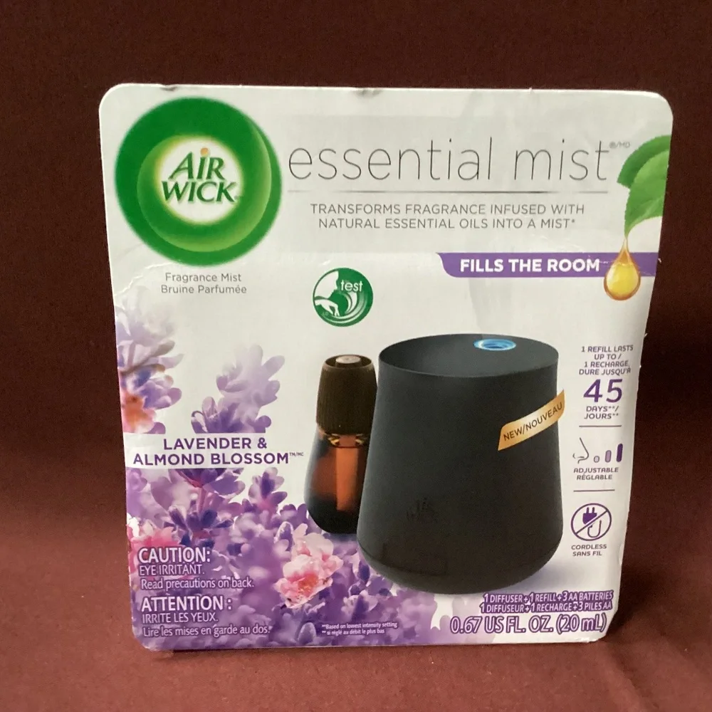 Airwick Essential Oil Mist Lavender and Almond Blossom NEW